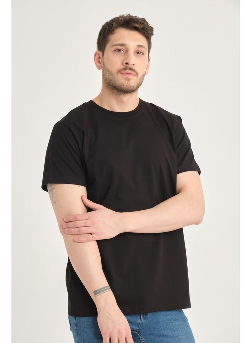 Four Man 2 Pieces Men's 100% Cotton Standard Pattern Non-Wrinkle Plain Color Basic T-Shirt - Image 3